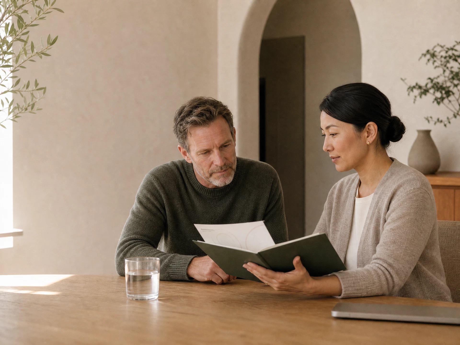 Licensed provider and patient reviewing laboratory information during a hormone-care visit